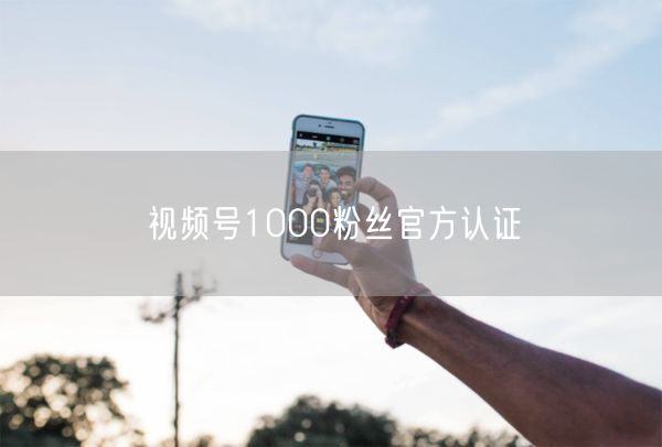 视频号1000粉丝官方认证